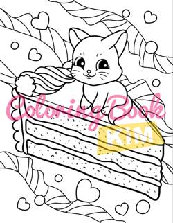 Kawaii Sweet Treats: Coloring Book For kids with Desserts and Animals