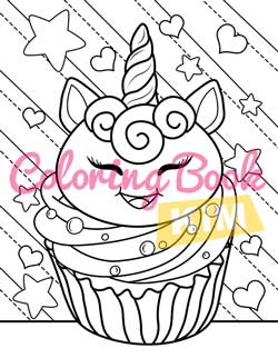Kawaii Sweet Treats: Coloring Book For kids with Desserts and Animals