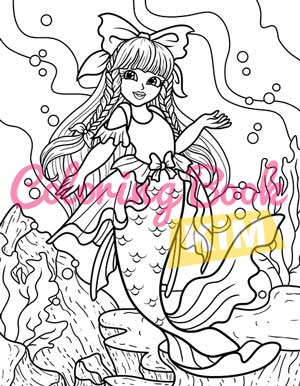 Magical World of Mermaid Coloring Book: For Kids 4-8+