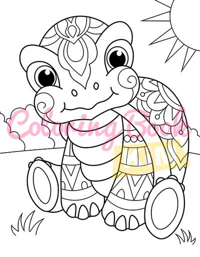 Happy Animals Mandala Coloring Book For Kids for ages 4-8