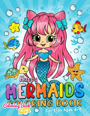 Kids Coloring Books: Cute Mermaid Coloring Books for Kids Aged 4-8